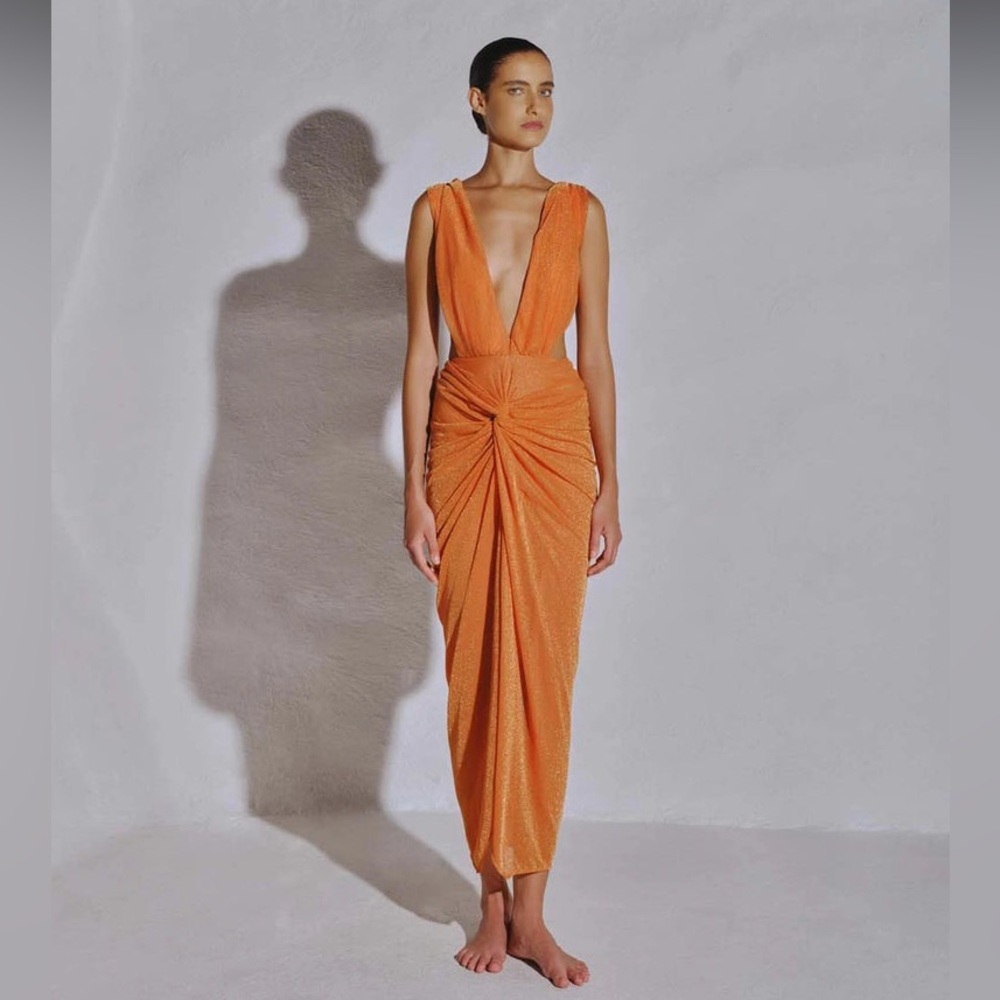 NWT Baobab Mia Sarong Midi Dress Size XS Orange